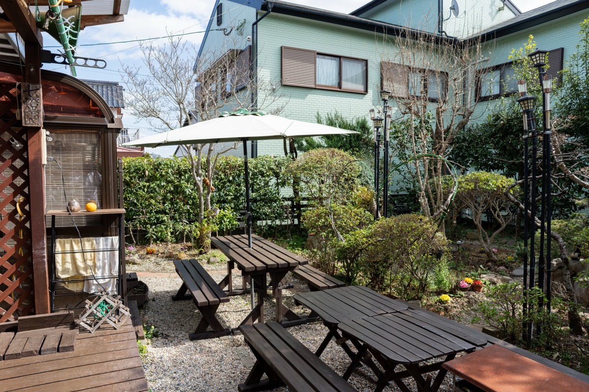 お庭でのランチ